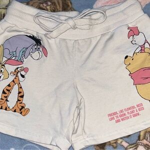 Disney Cream Shorts with Winnie the Pooh Characters